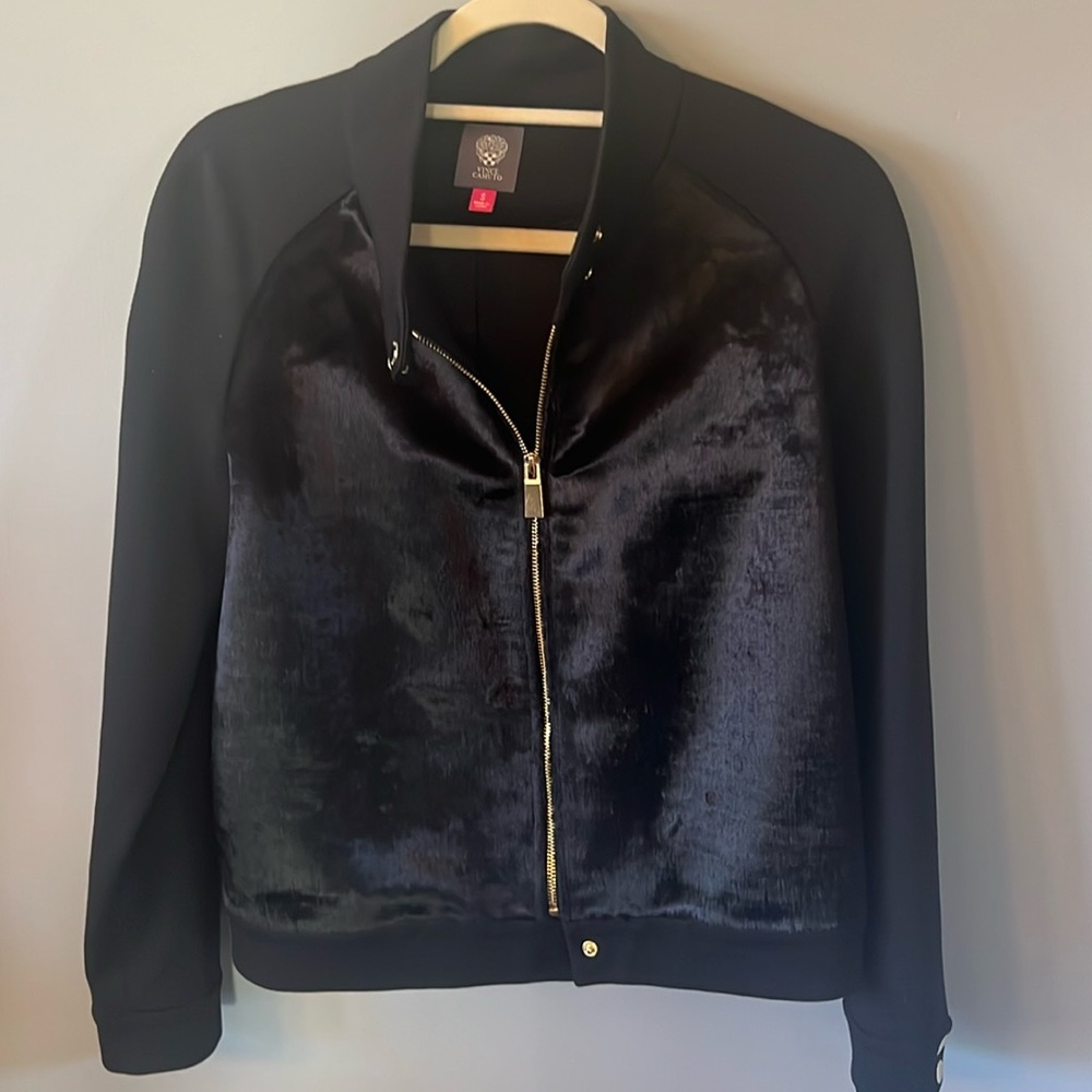 Vince Camuto faux fur front Bomber jacket size Small
